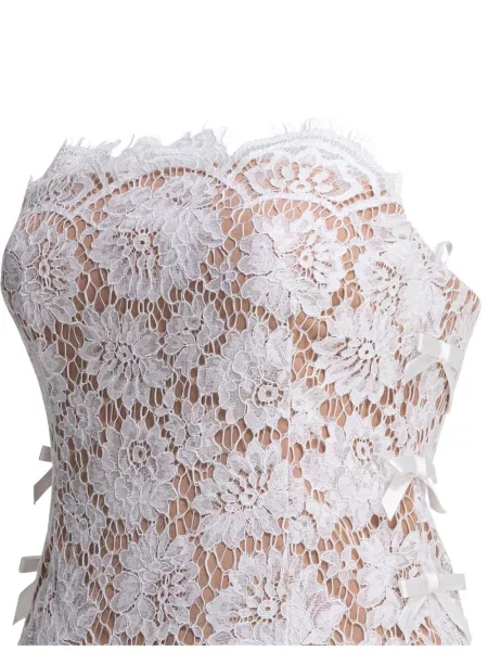 Rochie midi Self-portrait din dantelă alb