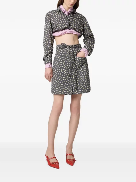 Decupat cămașă Msgm cu model floral cu imagine gri