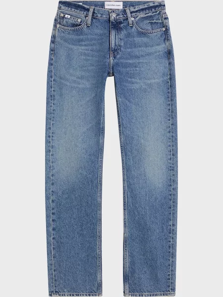 Прямые джинсы Calvin Klein Jeans с низкой посадкой синие