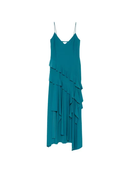 Rochie Love Moschino cu volane asimetrică albastru