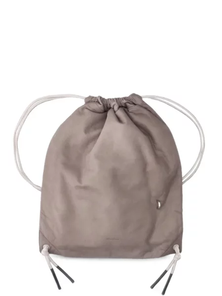 Rucsac Rick Owens din piele cu cordon gri
