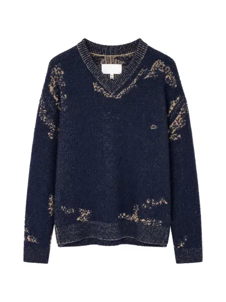 Pulover Maison Margiela cu decolteu în V albastru