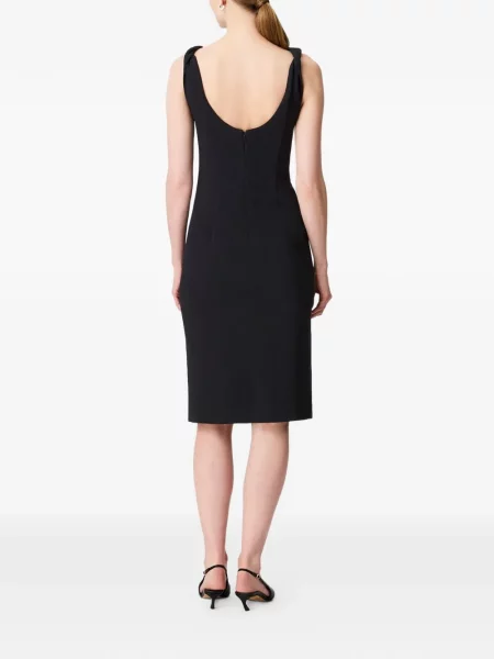 Rochie midi Another Tomorrow cu bretele negru