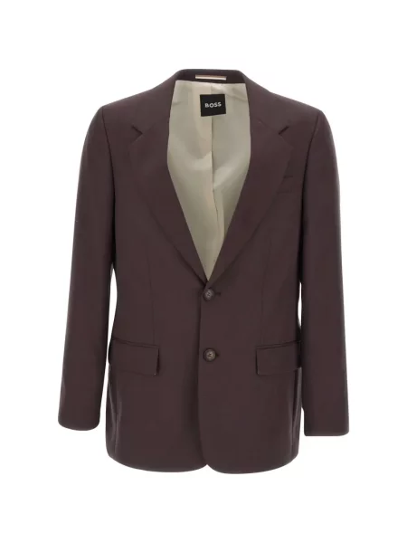Sacou Boss din țesătură twill maro