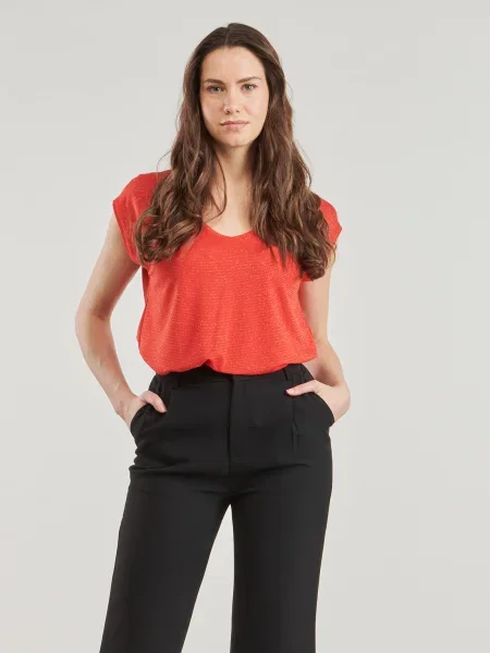 Tricou Pieces cu dungi roșu