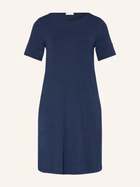 Hanro Koszula Nocna Natural Elegance blau szara