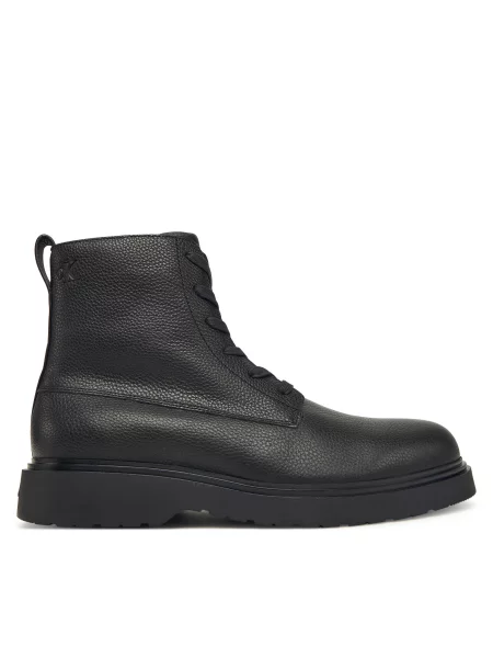 Auliniai batai Calvin Klein Combat Ess Lace Up Zip Boot Lth juoda