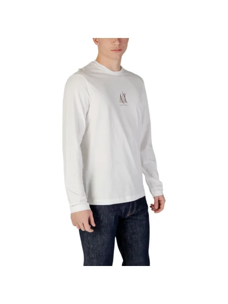 Tricou mânecă lungă Eax alb