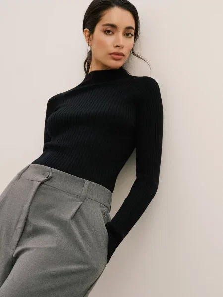 Светр DIVERSE Kalma Ls віскоза/поліестер чорний