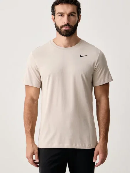 Nike tréningové tričko pánske s bavlnou Dri-FIT béžová