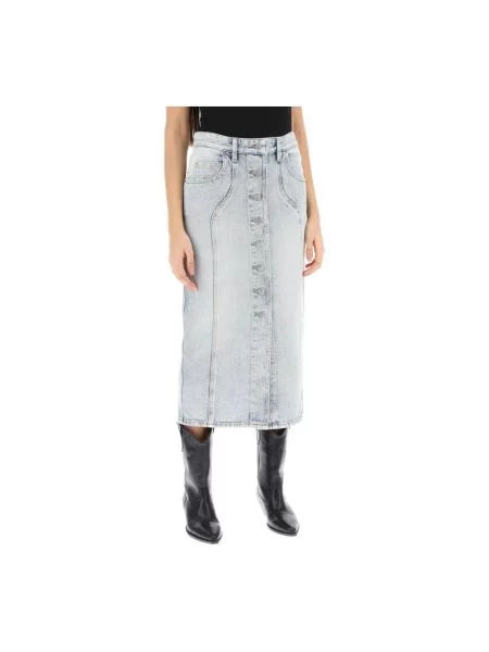 Spódnica jeansowa Isabel Marant Etoile do kolan niebieska