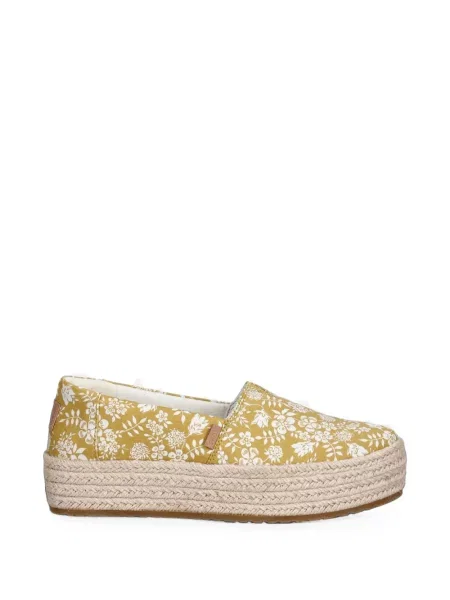 Espadrile Toms cu model floral cu platformă cu imagine galben