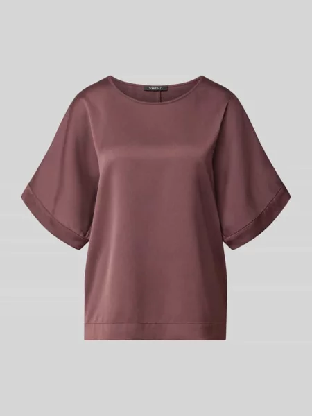 T-shirt o kroju relaxed fit z satyny Swing