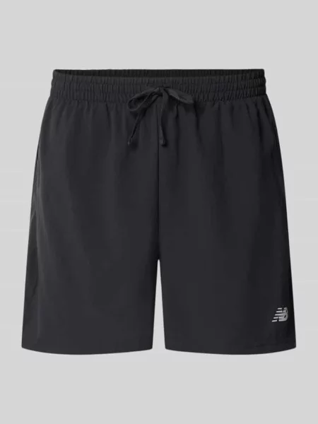 Szorty z elastycznym pasem i logo New Balance czarne