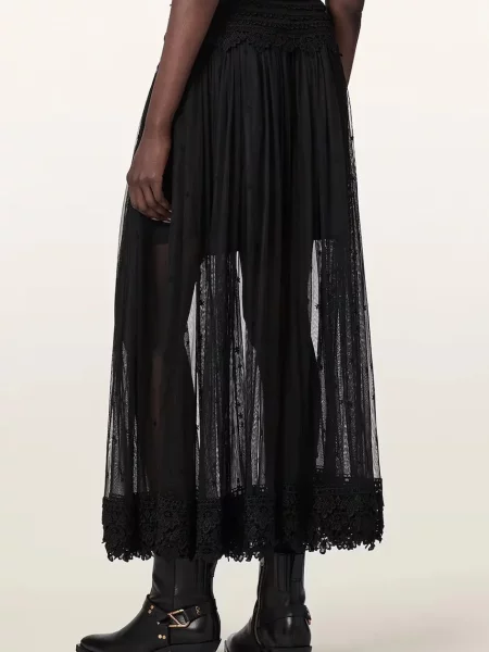 AllSaints fustă TRIXIE LACE negru
