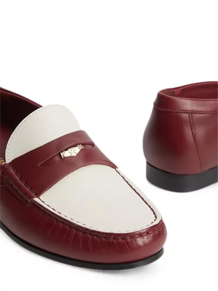 Bőr loafer Tommy Hilfiger autogrammal piros