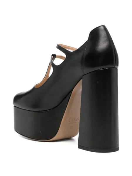 Pantofi cu toc Chloé din piele cu platformă negru