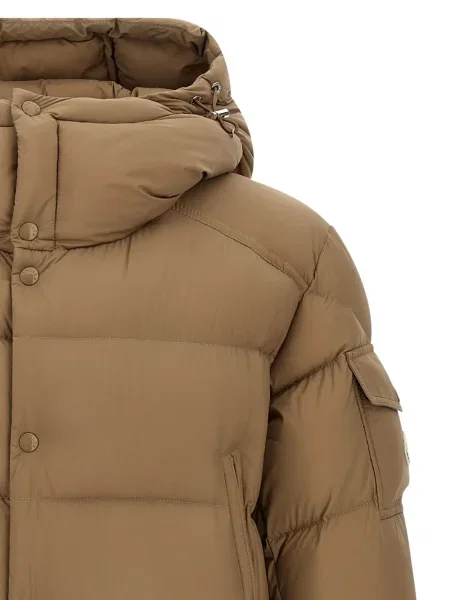 Palton Moncler cu glugă maro