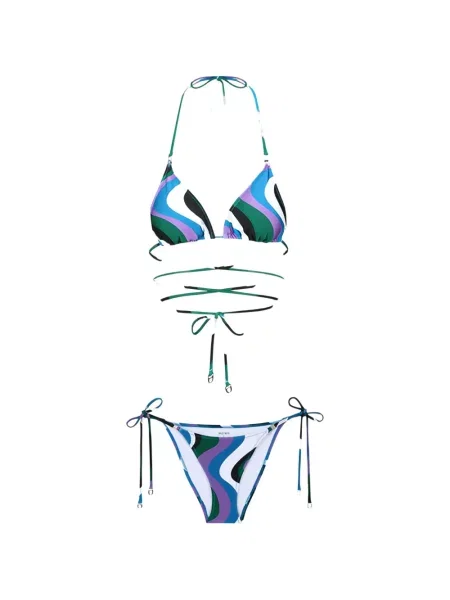 Bikini Daze Dayz cu imagine cu imprimeu abstract plic albastru