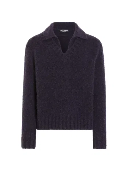 Pulover Dolce & Gabbana din lână alpaca albastru