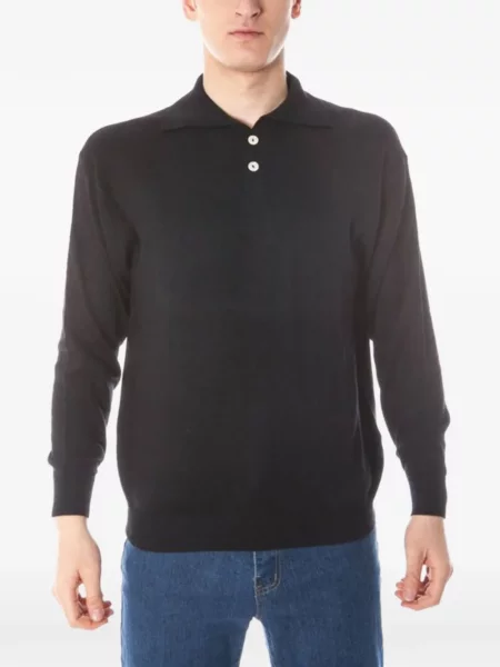 Lung tricou polo Yuko negru