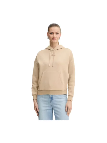 Bluza z kapturem Armani Exchange z kapturem beżowa