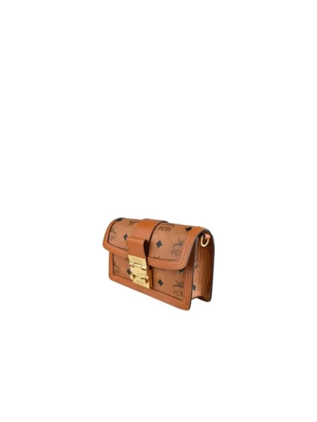 Torebka crossbody Mcm skórzana brązowa