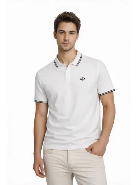 ARMANI EXCHANGE Tricou negru alb