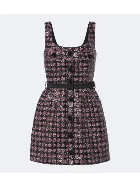 Cu centură rochie Self-portrait din tweed