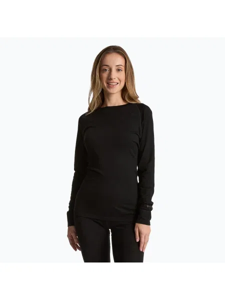 Дамски термоактивен суитшърт WOOLCANO Merino black черно