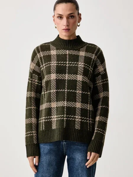 Barbour pulover pentru femei cu lână Delilah verde