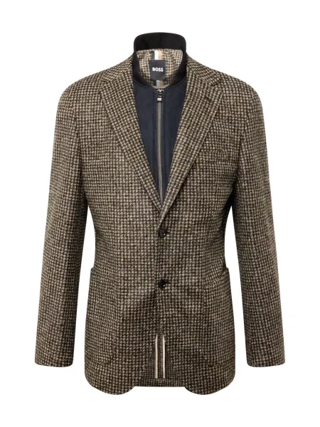 BOSS BLACK Sacou 2 în 1 | Longline Fit cu adaos de lână negru