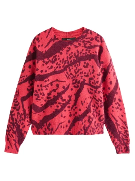 Next Pulover mov vânătă / deschis roșu