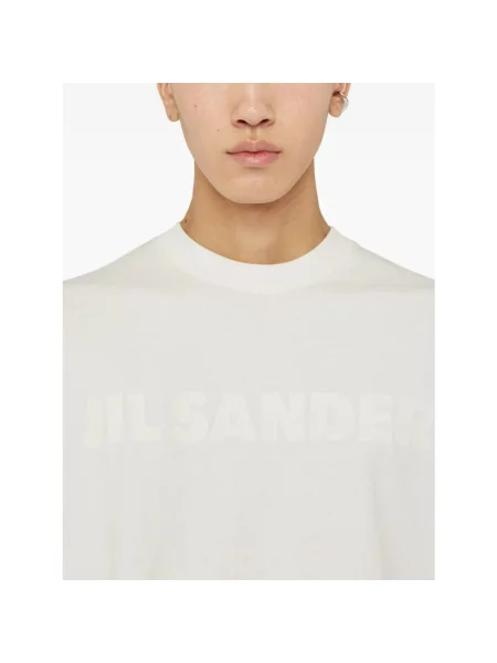 Koszulka Jil Sander z logo casual beżowa
