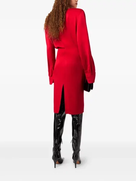 Rochie midi Stella Mccartney drapată până la genunchi de costum roșu