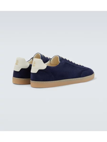 Sneakerși Brunello Cucinelli din piele de căprioară albastru