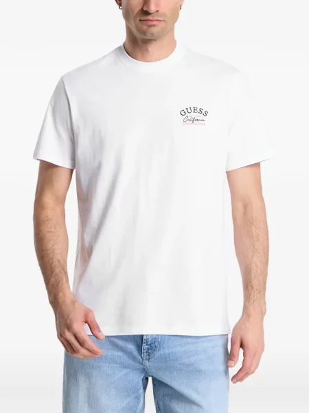 Tricou Guess cu imagine cu decolteu rotund alb