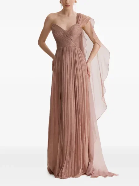 Félvállas maxi ruha Framboise rózsaszín
