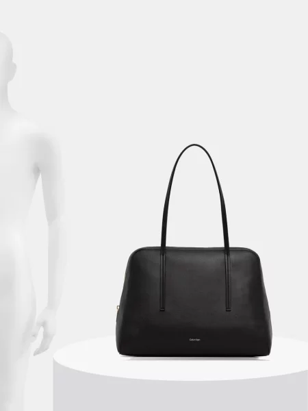 Műbőr shopper táska Calvin Klein fekete