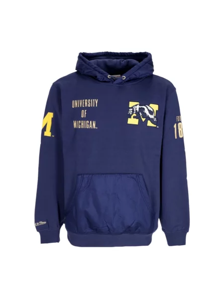 Bluza z kapturem Mitchell & Ness z kapturem niebieska