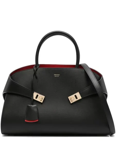 Geanta de piele Ferragamo din piele negru