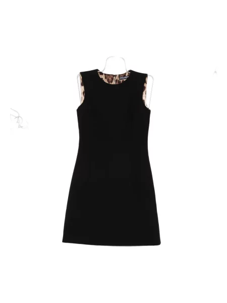 Sukienka mini Dolce And Gabbana bez rękawów z nadrukiem w panterkę czarna