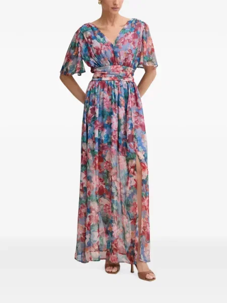 Rochie maxi Morgan cu model floral cu imagine albastru