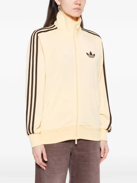 Pruhované kalhoty Adidas s potiskem černé