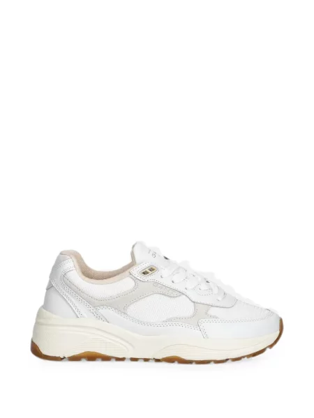 Sneakerși Gant cu șireturi din piele de căprioară alb