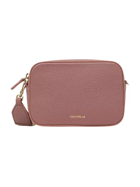 Coccinelle torebka crossbody skórzana różowa