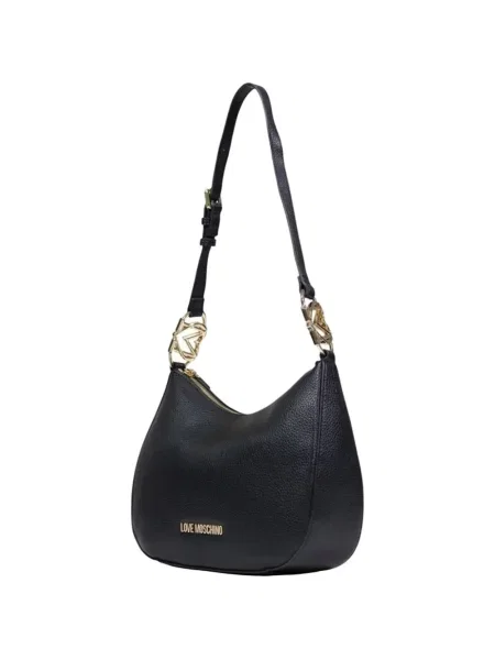 Geantă shopper Love Moschino cu autograf negru