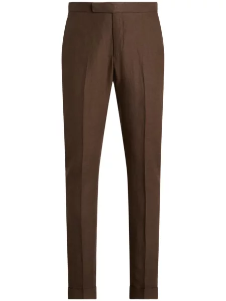 Samt polo majica Polo Ralph Lauren s vezom karirana smeđa