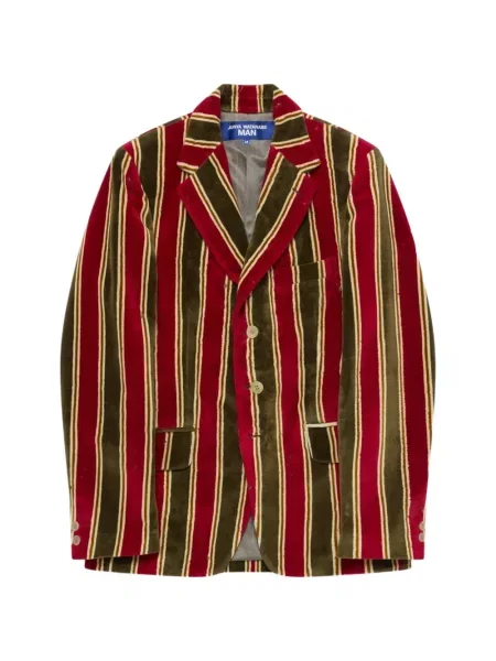 Яке Junya Watanabe Man на райета с V-образно деколте червено