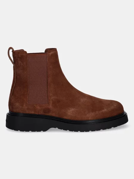 Calvin Klein Usnjeni chelsea COMBAT ESS CHELSEA BOOT SU rjava